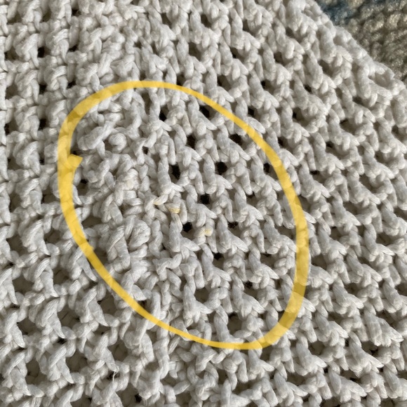 LAUREN by Ralph Lauren HAND KNIT WHITE 100% COTTON 3/4 sleeve sweater SIZE P/M - Picture 8 of 10